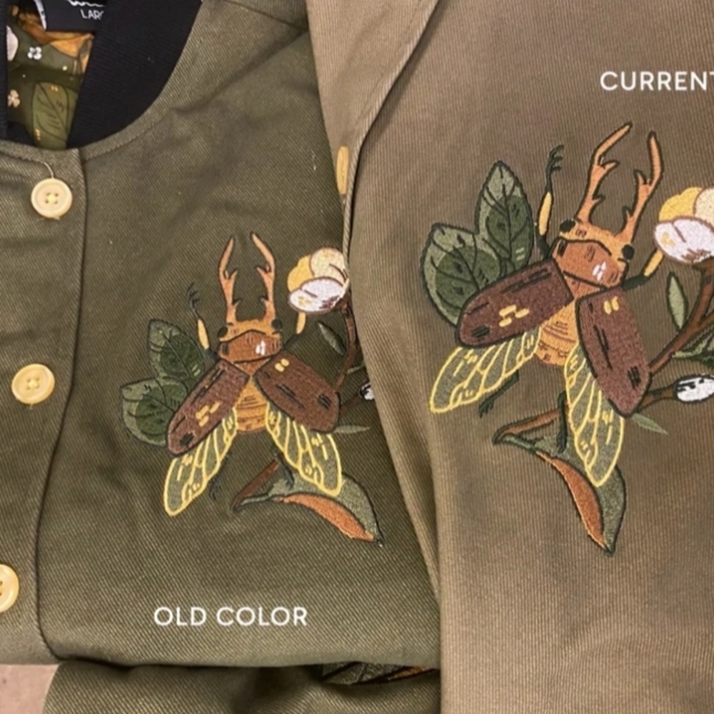 Embroidered Olive Bomber Jacket - Picture 9 of 12